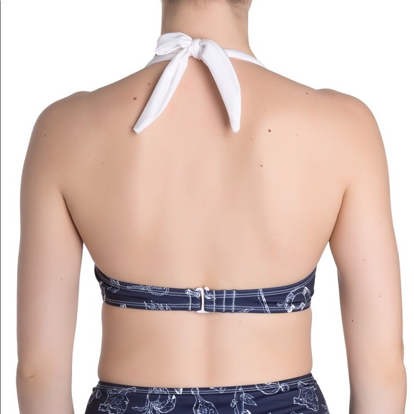 🌺Nautical Hell Bunny Marin Rockabilly Swim Top - Picture 6 of 8